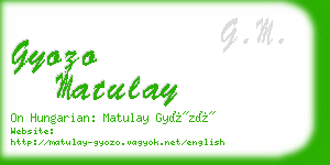 gyozo matulay business card